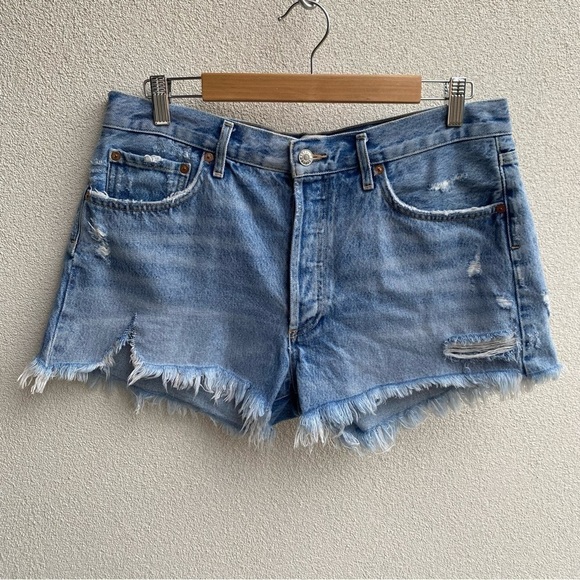 Agolde Parker Distressed Denim Shorts Size 30 - Picture 1 of 7